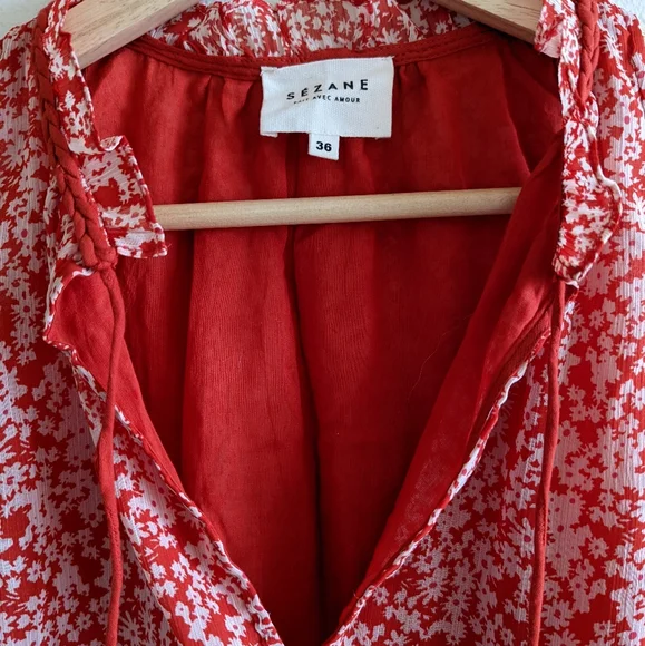 NWOT Sezane Isee blouse in ditsy print - Picture 4 of 5